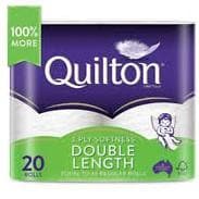 Quilton 3ply Double Length Toilet Tissue 4pk