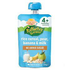 Raffertys Garden Pear Banana & Milk Rice Cereal 120g