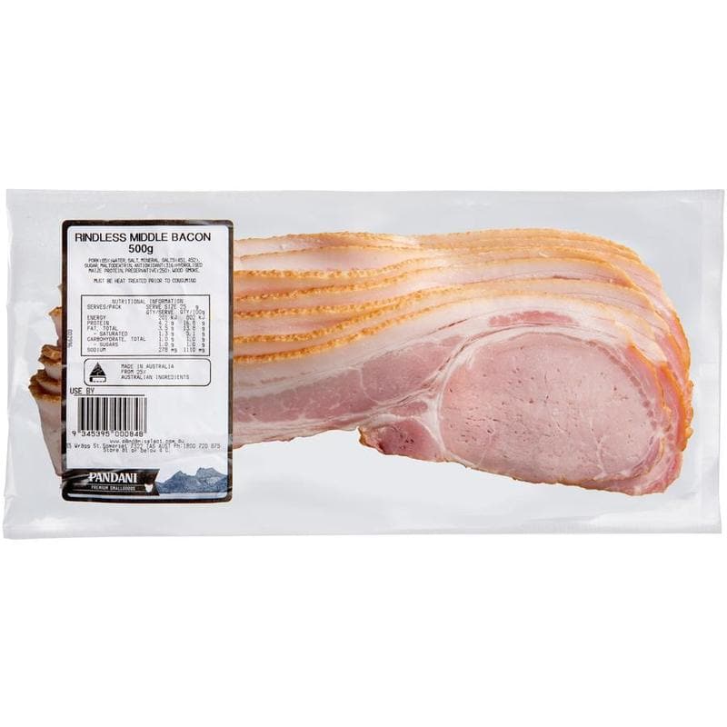 Pandani Rindless Middle Bacon 500g