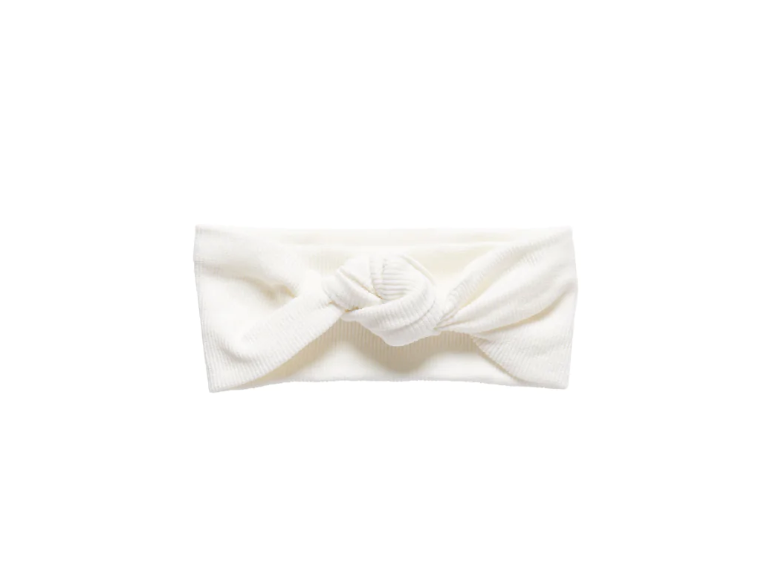 Ribbed Knotted Headband - Cream