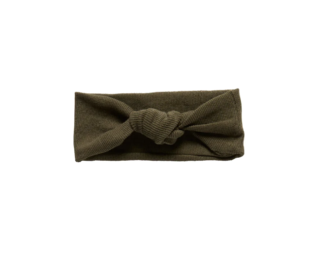 Ribbed Knotted Headband - Khaki