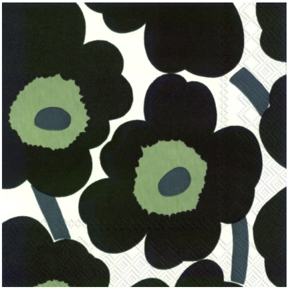 Marimekko Unikko White Black Luncheon Serviette”