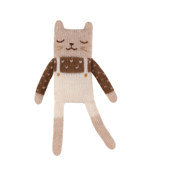 Knitted Kitten Ecru Overalls