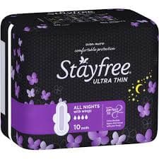 Stayfree Ultra Thin All Night Wing 10pk