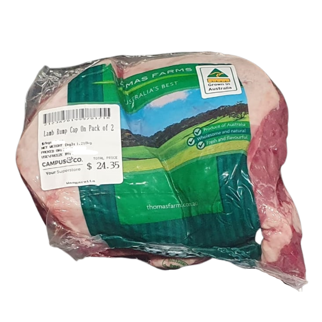 Lamb Rumps Cap On Pack of 2 - Thomas Farms p/kg *FROZEN*