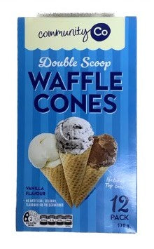 #Community Co Waffle Cones Natural Top 12pk