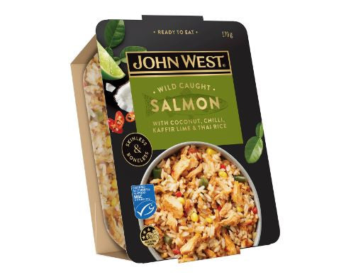 John West Salmon Bowl with Coconut, Chill, Kaffir Lime & Thai Rice 170g