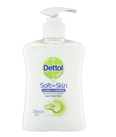 Dettol Antibacterial Liquid Hand Wash Hand Soap Pump Aloe Vera 250ml