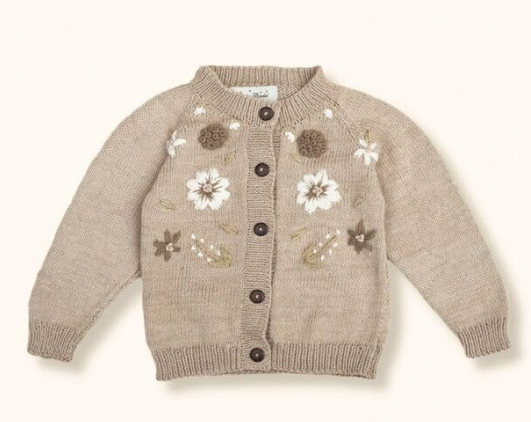 Knitted Flower Cardigan | Size 12-18m