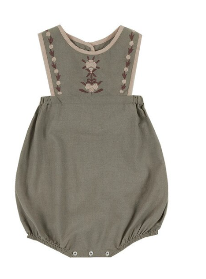 Girls Vintage Embroided Romper | Size 1