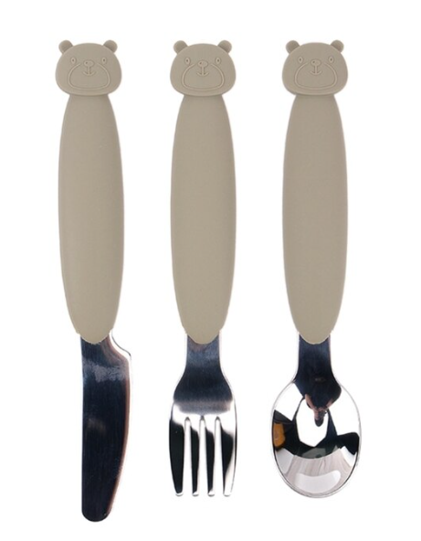 Children's Bear Cutlery Set | Olive