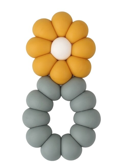 Flower Ring Teething Toy | Steel Blue & Yellow