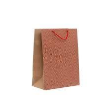 Kraft Paper Gift Bag Scallop Red