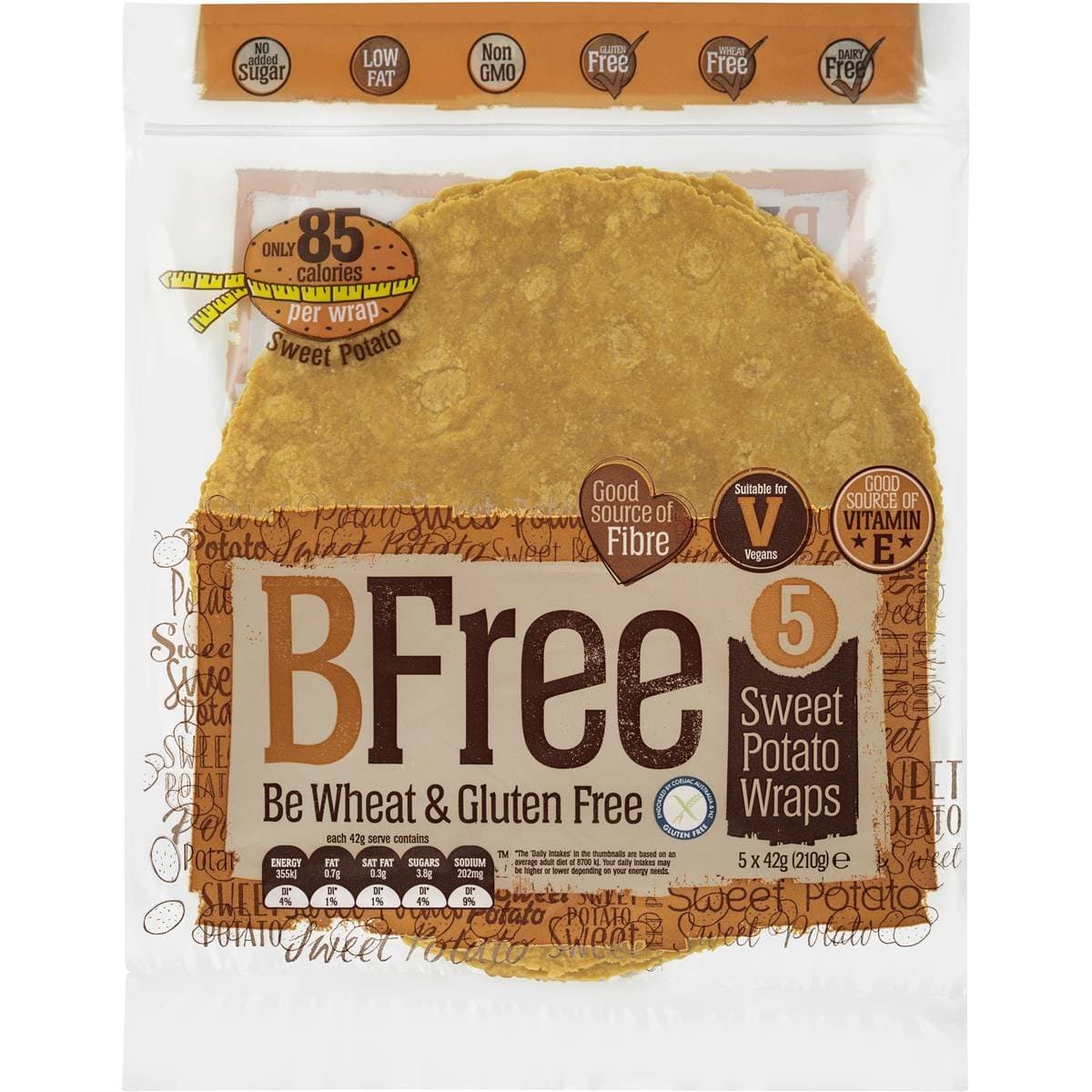 BFree Gluten Free Wrap Sweet Potato 5pk 210g