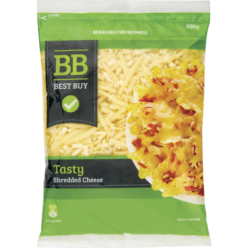 #Best Buy Shredded Grated Cheese Tasty 500g