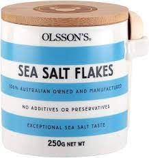 Olssons Sea Salt Flakes in Stoneware Jar 250g