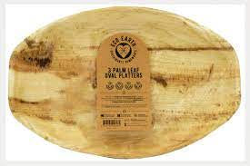 Eco Earth  Palm Leaf Oval Platters 38x26cm 3pk