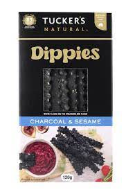 Tuckers Dippies Crackers Charcoal & Sesame 120g