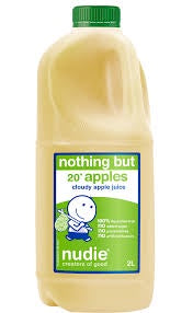 Nudie Nothing But Cloudy Apple Juice 2L