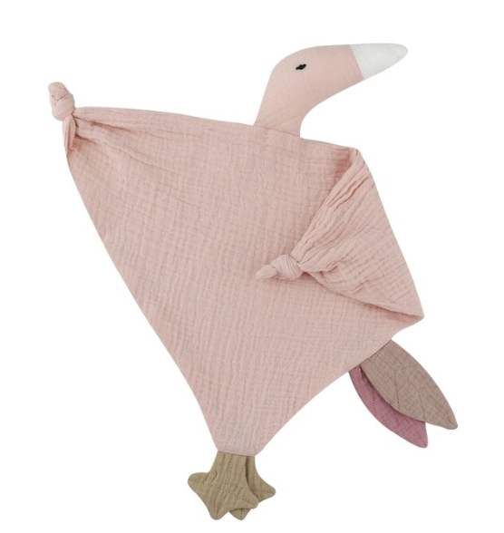 Muslin Baby Duck Comforter | Soft Pink