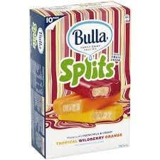 Bulla Splits Ice Creams Tropical Wildberry & Orange 10pk