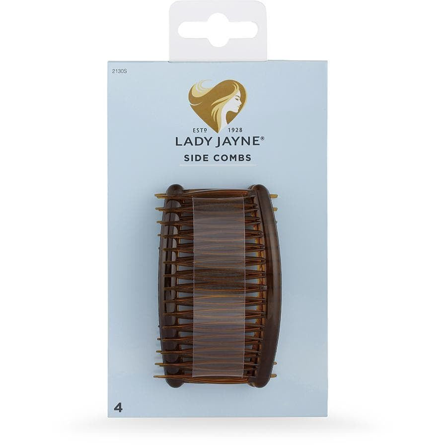 Lady Jayne Side Comb Medium Brown 4pk