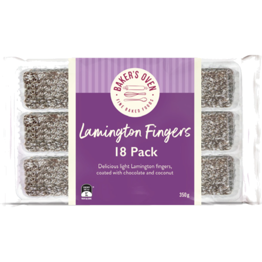 Bakers Oven Lamington Fingers 18pk 350g