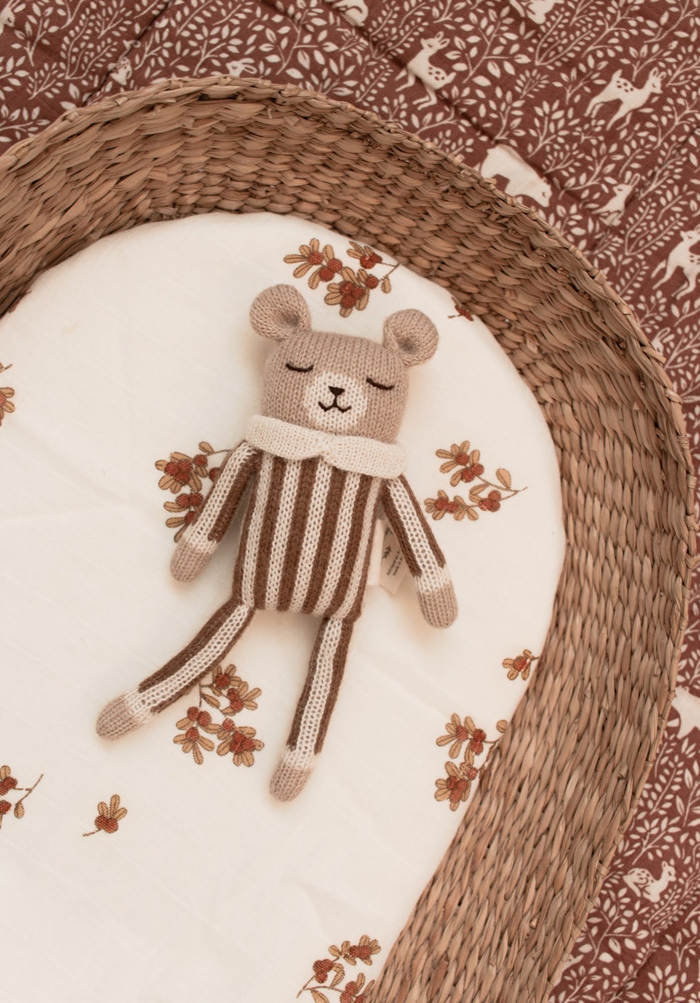 Knitted Teddy Nut Striped Jumpsuit