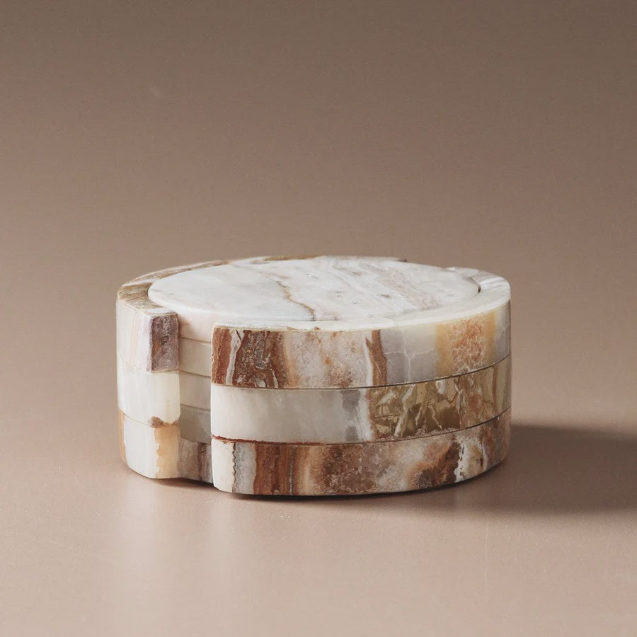 Odite Coasters Set of 4 Onyx Travertine