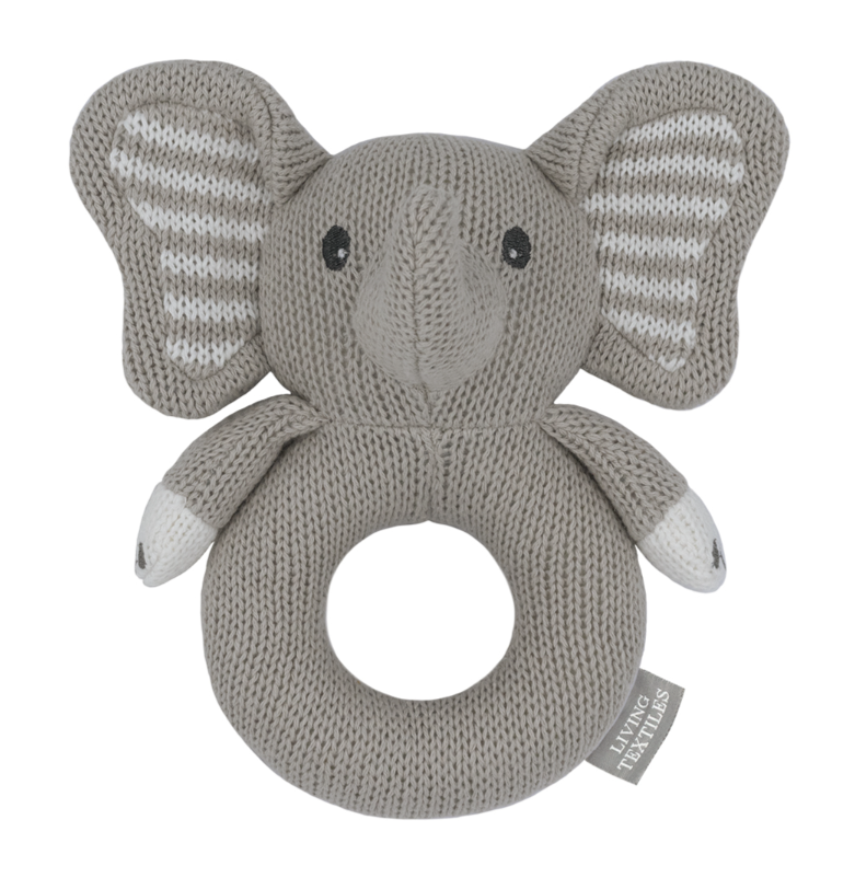 Mason the Elephant Knitted Rattle