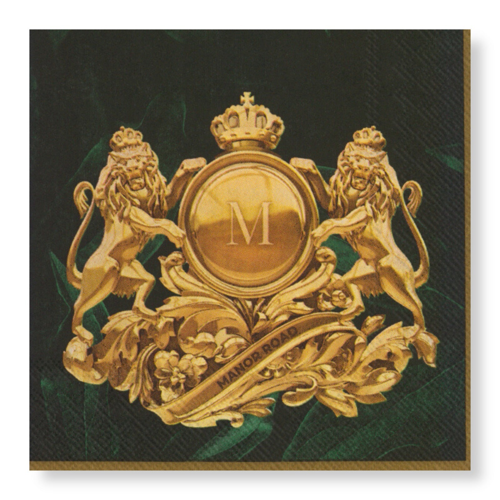 Manor Road Napkins Royal Lion Green Luncheon