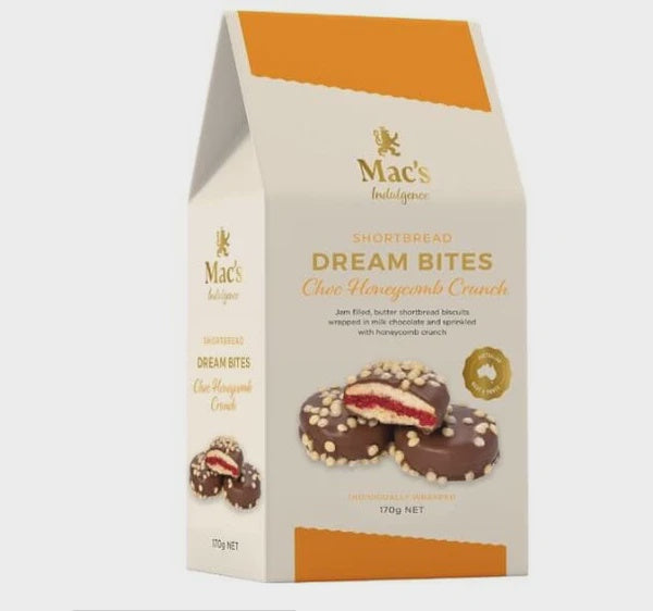 Macs Indulgence Shortbread Dream Bites Choc Honeycomb Crunch 170g