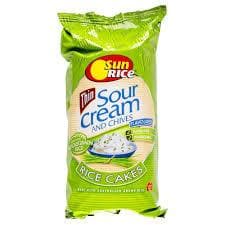 SunRice Sour Cream & Chives Thin Rice Cakes 195g