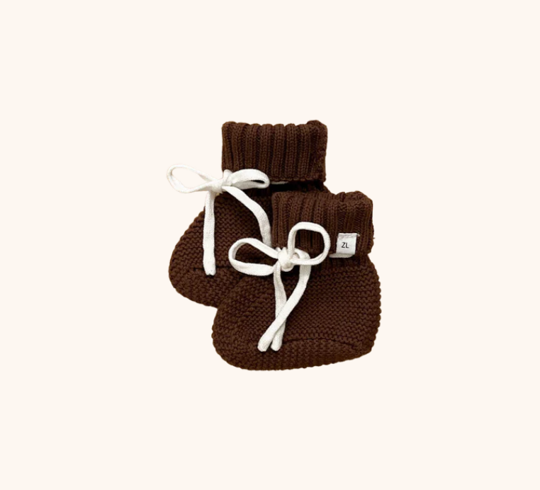 ZIGGY LOU Booties | Chocolate 0-3m