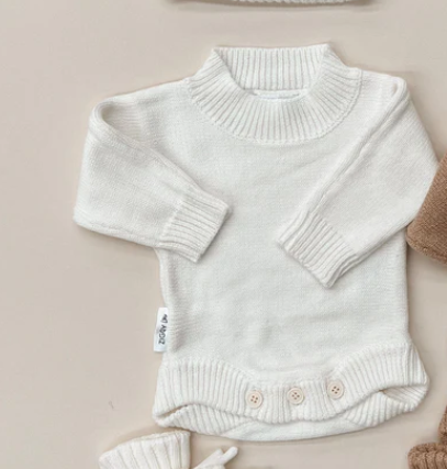 ZIGGY LOU Heirloom Romper | Milk 0-3m